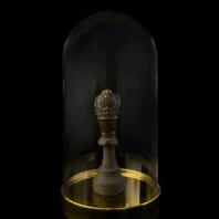 Šachmatų figūr Karalius su stikliniu gaubtu
